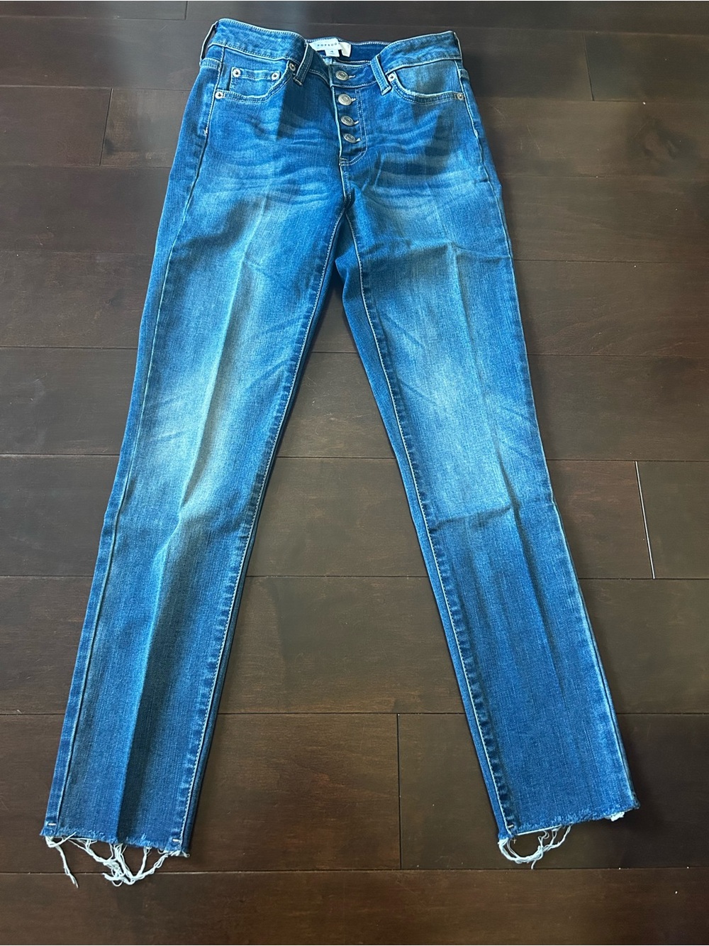 POPSUGAR Women's Skinny Button-Fly Blue Jeans